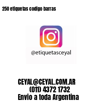 250 etiquetas codigo barras