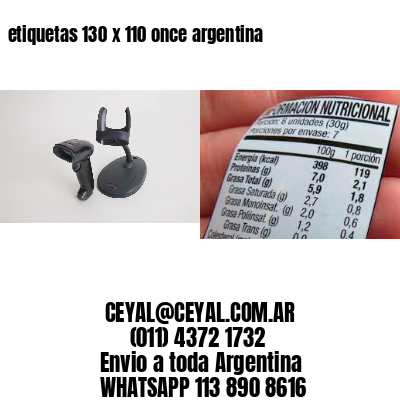 etiquetas 130 x 110 once argentina