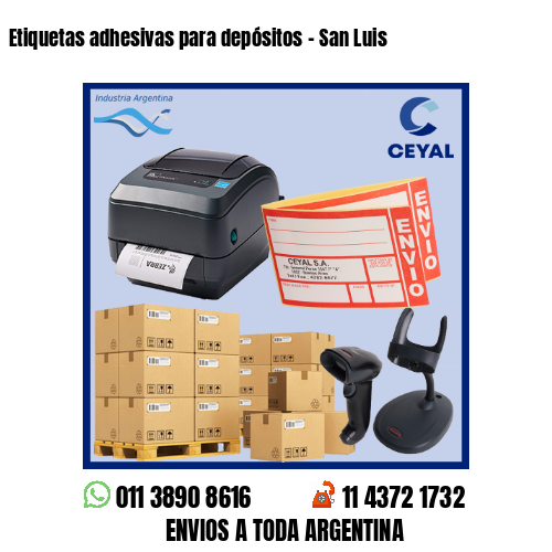 Etiquetas adhesivas para depósitos - San Luis