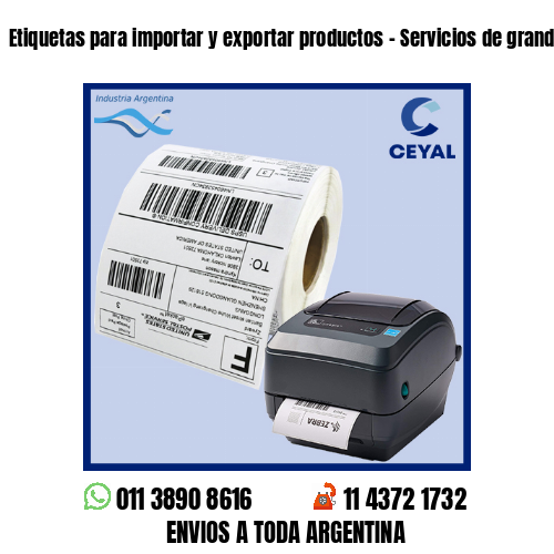 Etiquetas para importar y exportar productos – Servicios de grandes envíos