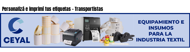 Personalizá e imprimí tus etiquetas - Transportistas