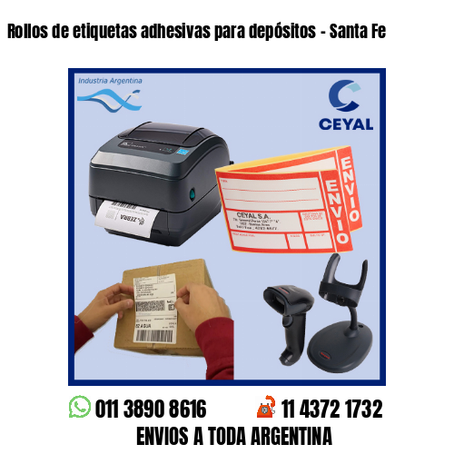 Rollos de etiquetas adhesivas para depósitos - Santa Fe