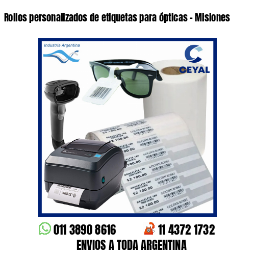 Rollos personalizados de etiquetas para ópticas – Misiones