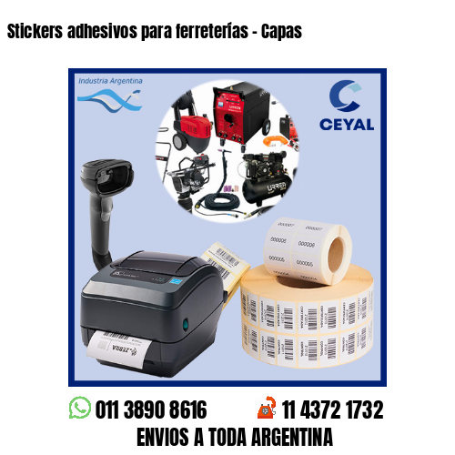 Stickers adhesivos para ferreterías – Capas