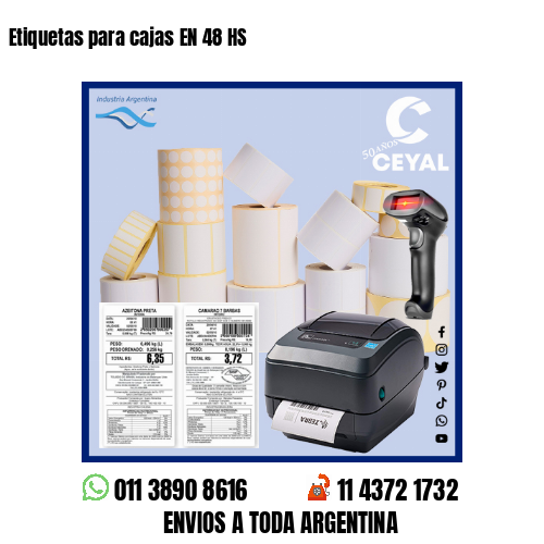 Etiquetas para cajas EN 48 HS