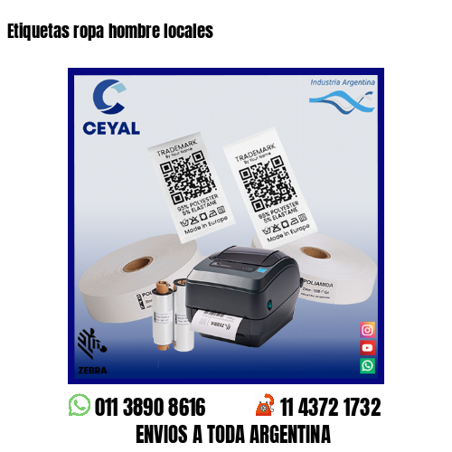 Etiquetas ropa hombre locales