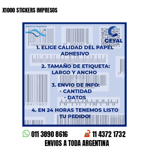 X1000 STICKERS IMPRESOS