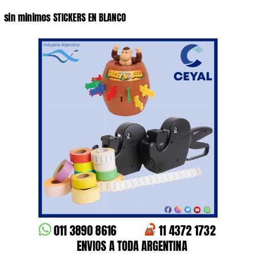 sin minimos STICKERS EN BLANCO