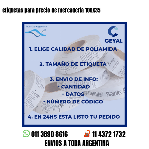 etiquetas para precio de mercaderia 100X35