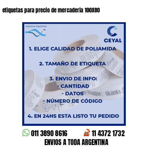 etiquetas para precio de mercaderia 100X80