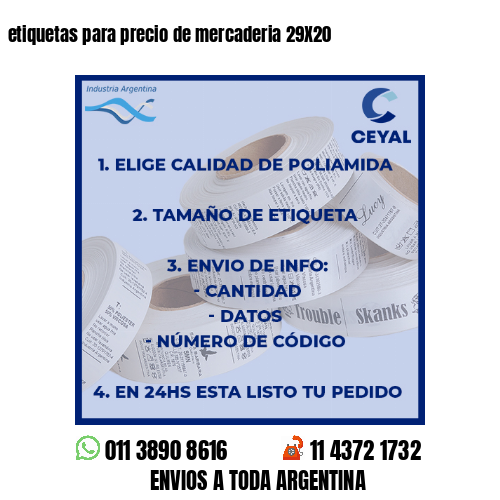 etiquetas para precio de mercaderia 29X20