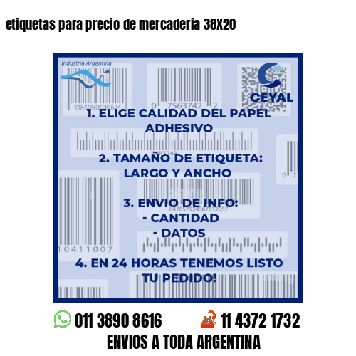 etiquetas para precio de mercaderia 38X20