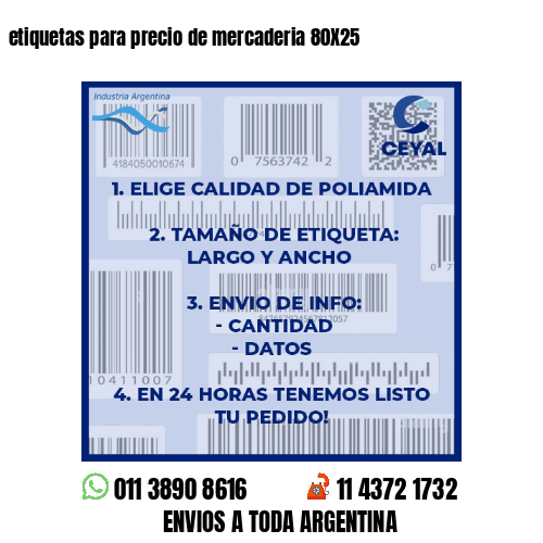 etiquetas para precio de mercaderia 80X25