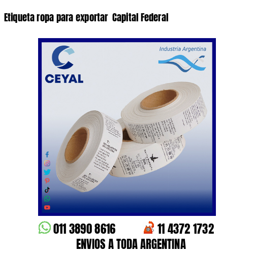 Etiqueta ropa para exportar  Capital Federal