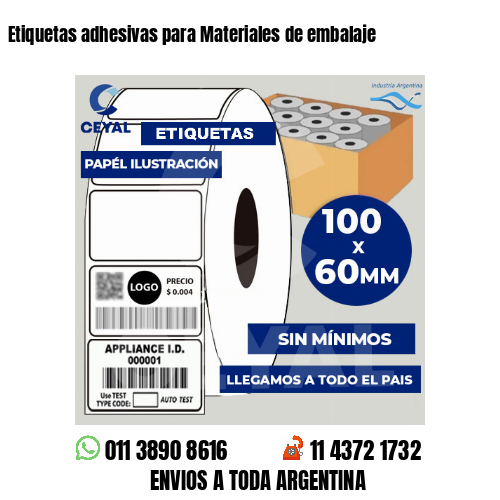 Etiquetas adhesivas para Materiales de embalaje