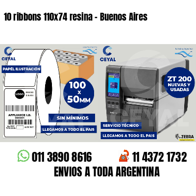 10 ribbons 110x74 resina - Buenos Aires