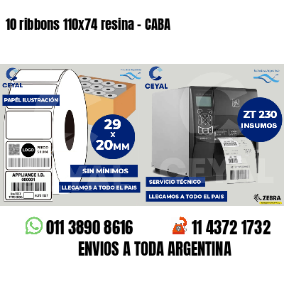 10 ribbons 110x74 resina - CABA