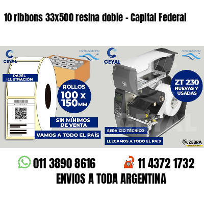 10 ribbons 33x500 resina doble - Capital Federal