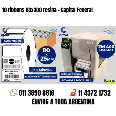 10 ribbons 83x300 resina - Capital Federal