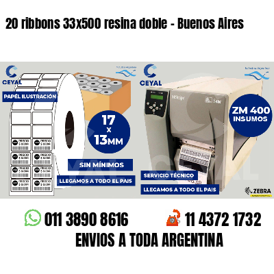 20 ribbons 33x500 resina doble - Buenos Aires