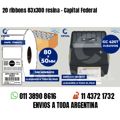 20 ribbons 83x300 resina - Capital Federal