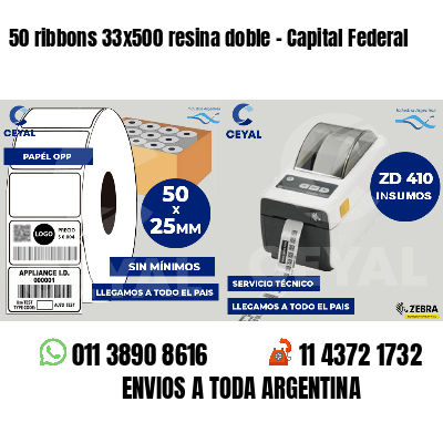 50 ribbons 33x500 resina doble - Capital Federal