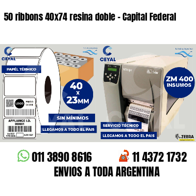 50 ribbons 40x74 resina doble - Capital Federal