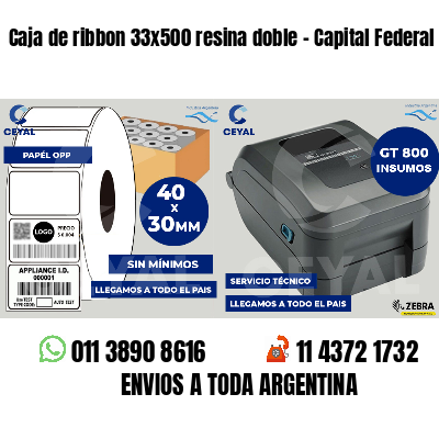 Caja de ribbon 33x500 resina doble - Capital Federal