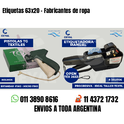 Etiquetas 63x20 - Fabricantes de ropa