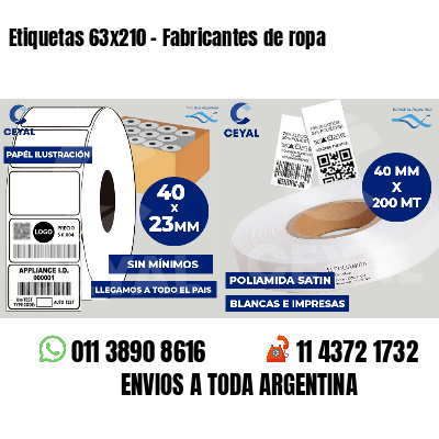 Etiquetas 63x210 - Fabricantes de ropa