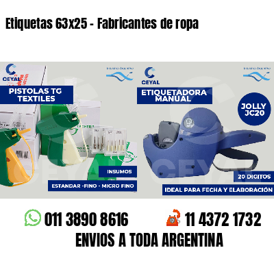 Etiquetas 63x25 - Fabricantes de ropa