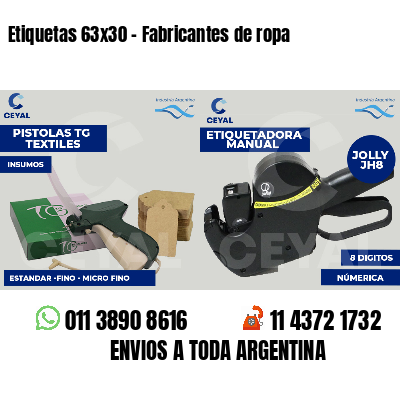 Etiquetas 63x30 - Fabricantes de ropa