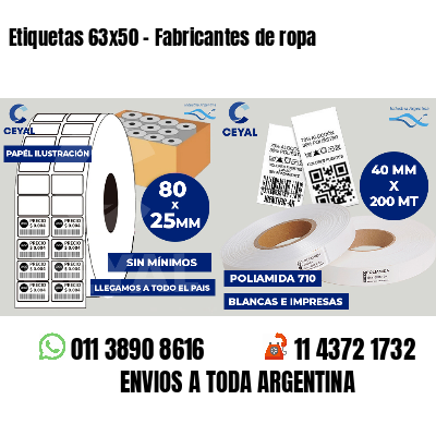 Etiquetas 63x50 - Fabricantes de ropa