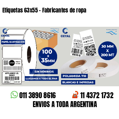 Etiquetas 63x55 - Fabricantes de ropa