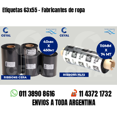 Etiquetas 63x55 - Fabricantes de ropa