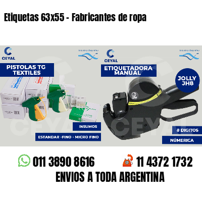 Etiquetas 63x55 - Fabricantes de ropa