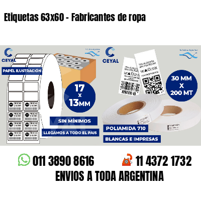 Etiquetas 63x60 - Fabricantes de ropa