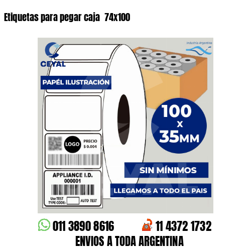 Etiquetas para pegar caja  74×100