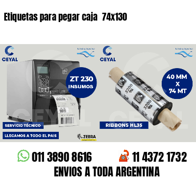 Etiquetas para pegar caja  74x130