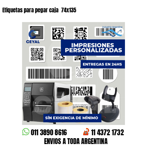 Etiquetas para pegar caja  74x135