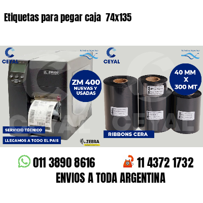 Etiquetas para pegar caja  74x135