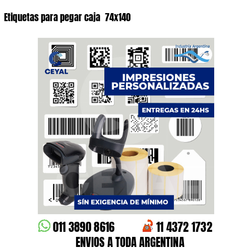 Etiquetas para pegar caja  74x140