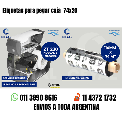 Etiquetas para pegar caja  74x20