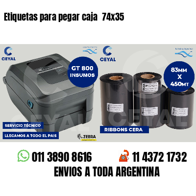 Etiquetas para pegar caja  74x35