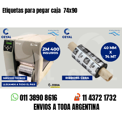 Etiquetas para pegar caja  74x90