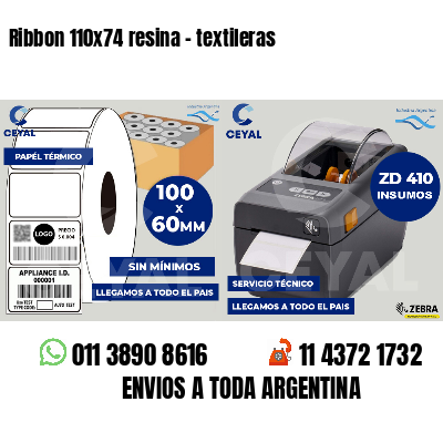 Ribbon 110x74 resina - textileras