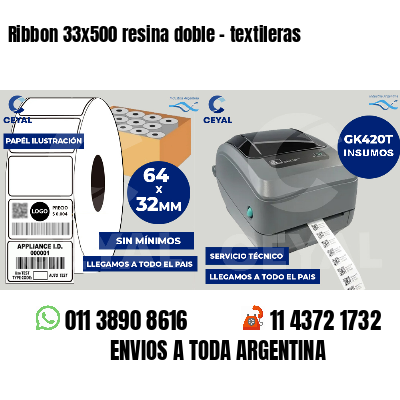 Ribbon 33x500 resina doble - textileras