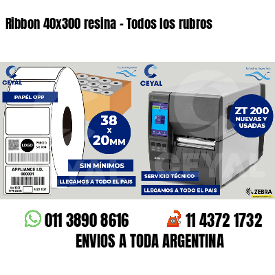 Ribbon 40x300 resina - Todos los rubros