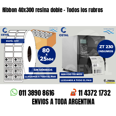 Ribbon 40x300 resina doble - Todos los rubros