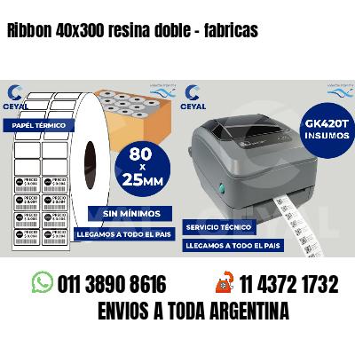 Ribbon 40x300 resina doble - fabricas